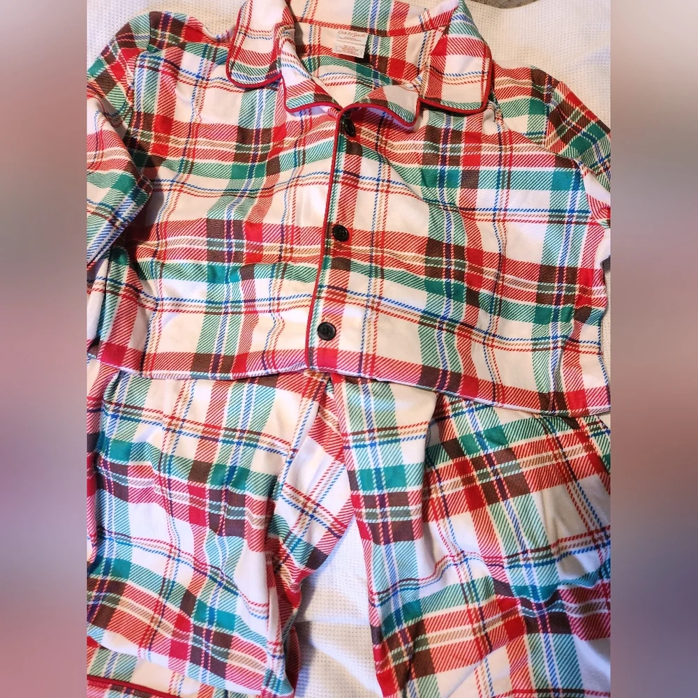 Teen Boy Plaid Button-Up Holiday Christmas Pajama Set - Picture 2 of 6